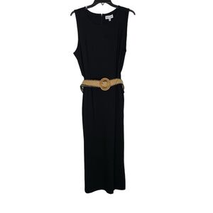 Gibson & Latimer Belted Round Neck Sleeveless Sheath Knee Length Dress